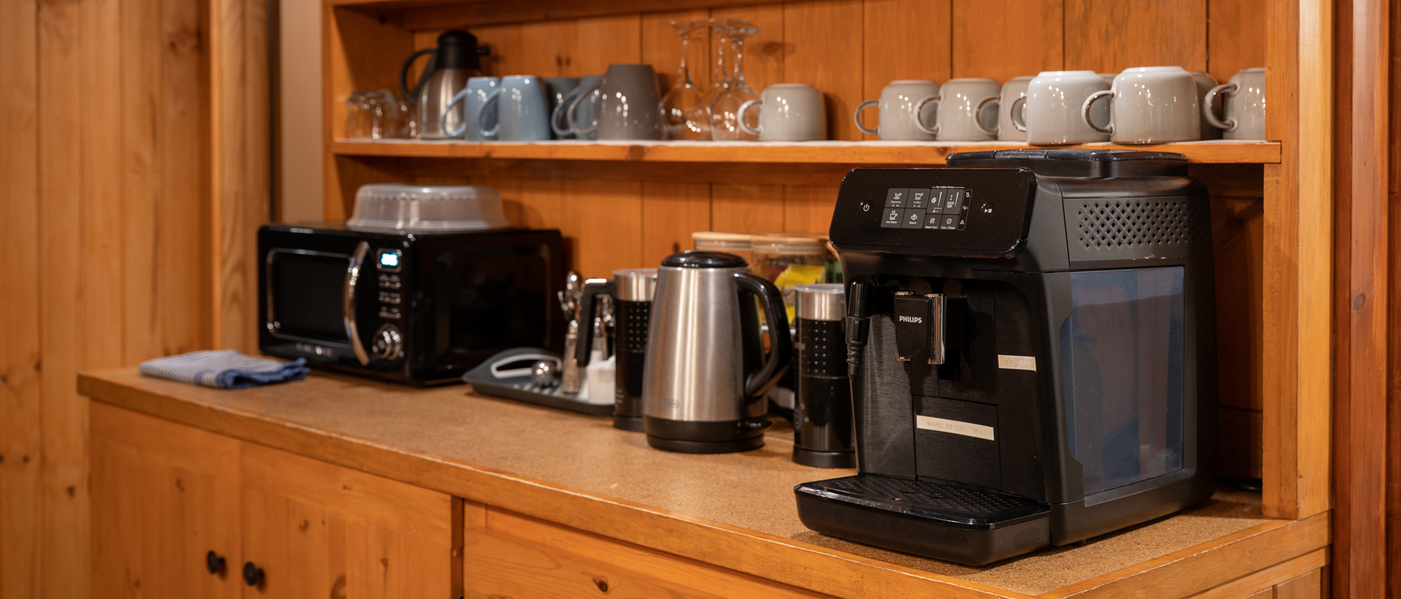 Bar à café, thé et tisanes en libre-service au Relais des Hautes-Gorges